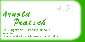 arnold pratsch business card